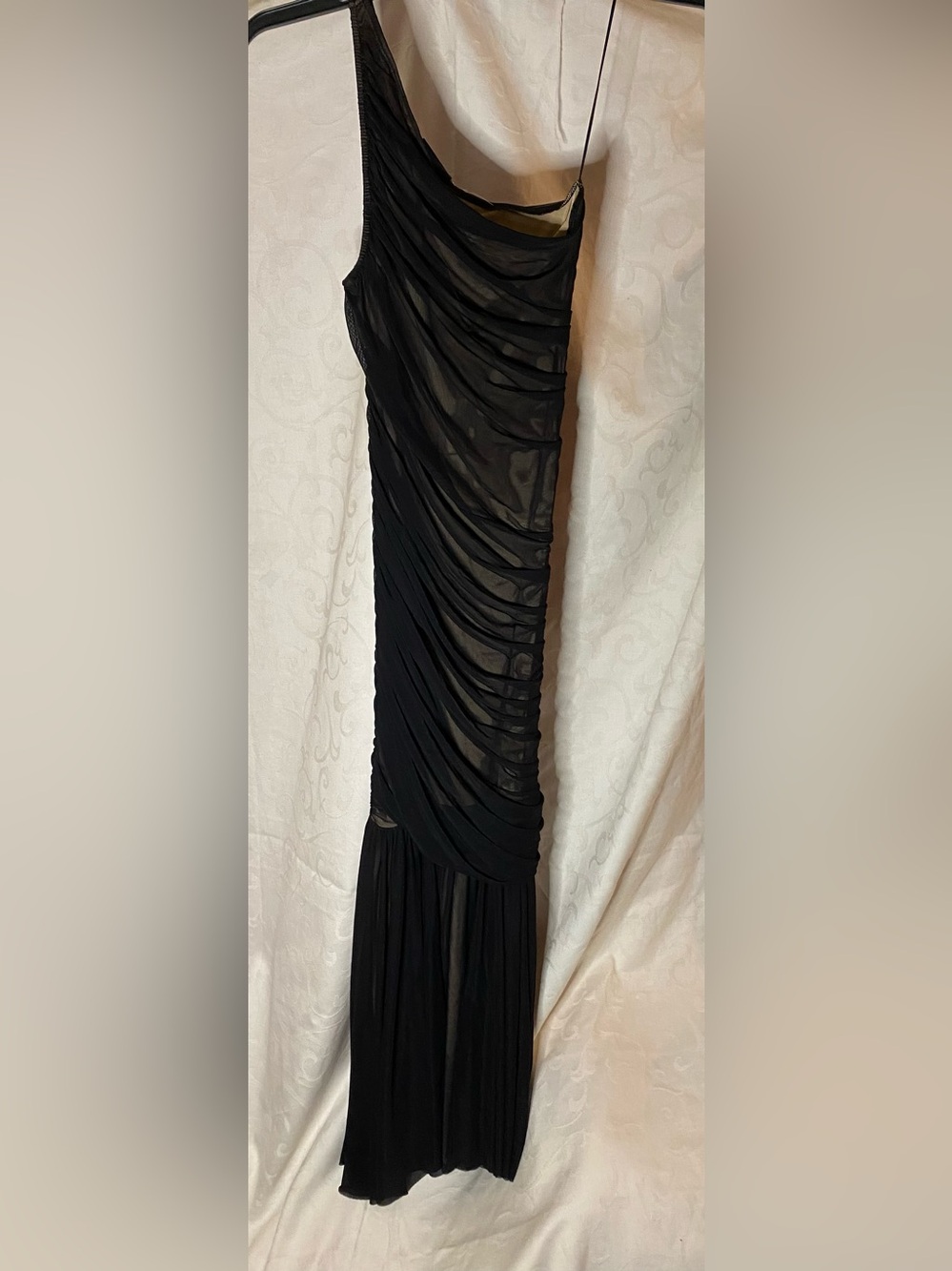 NWT Vici In My Arms Ruched Mesh Maxi Black Dress - Picture 12 of 16